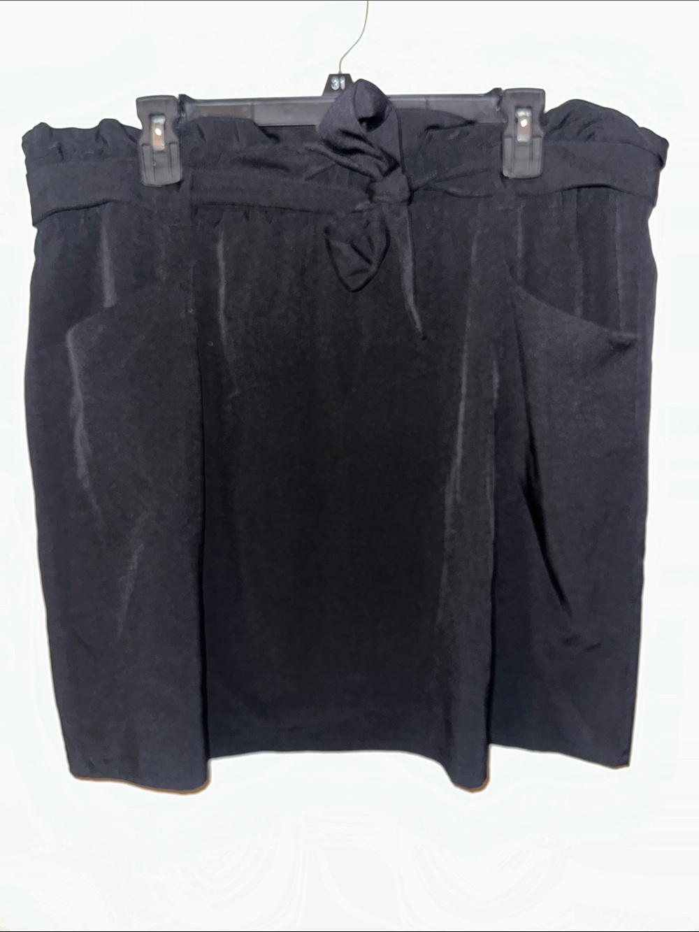 Mondetta Black Paperbag Waist Mini Skirt with Tie